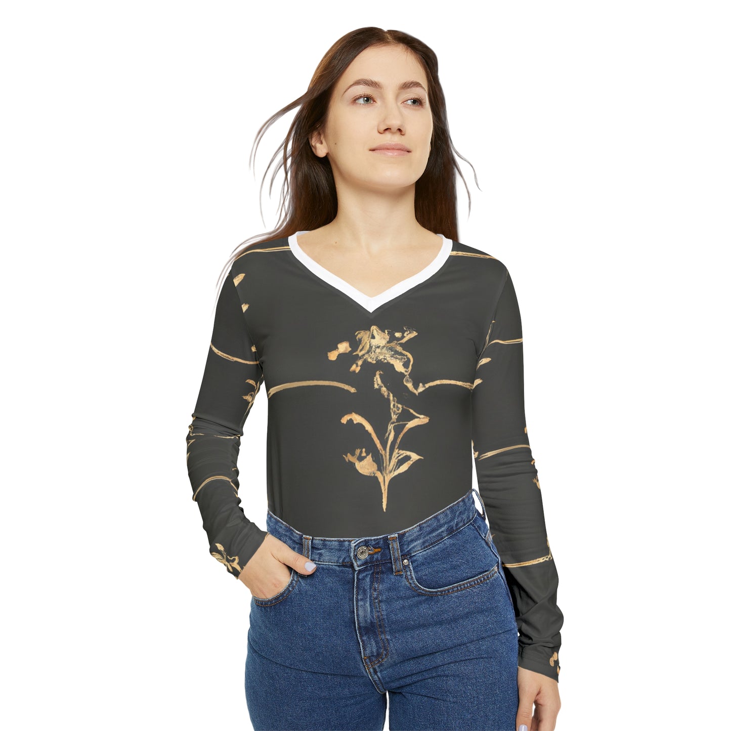 Iristo Shirley - Women's Long-Sleeve V-neck Shirt