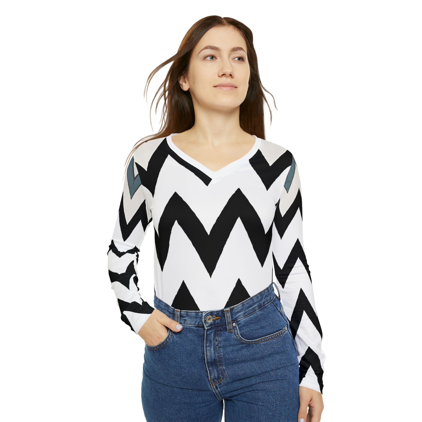 Standa Claudine - Women's Long-Sleeve V-neck Shirt