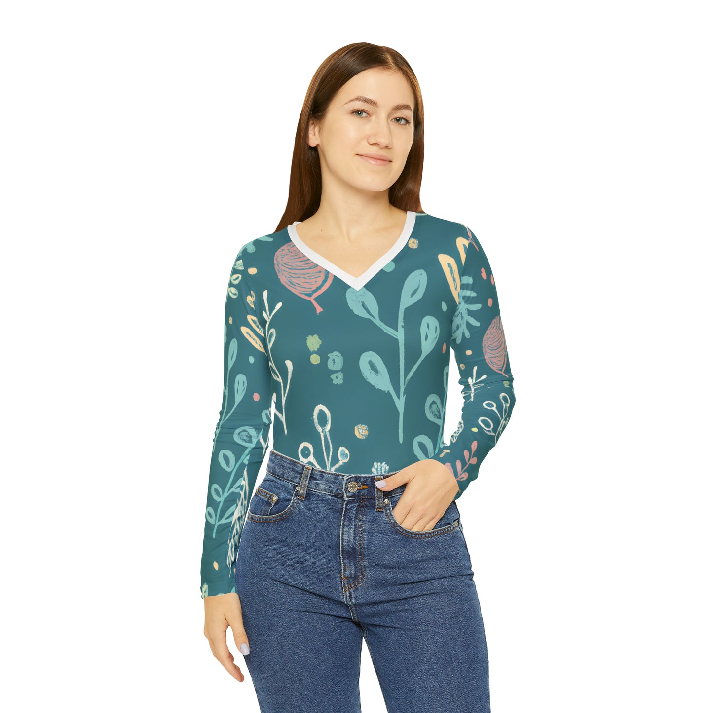Planda Elsie - Women's Long-Sleeve V-neck Shirt
