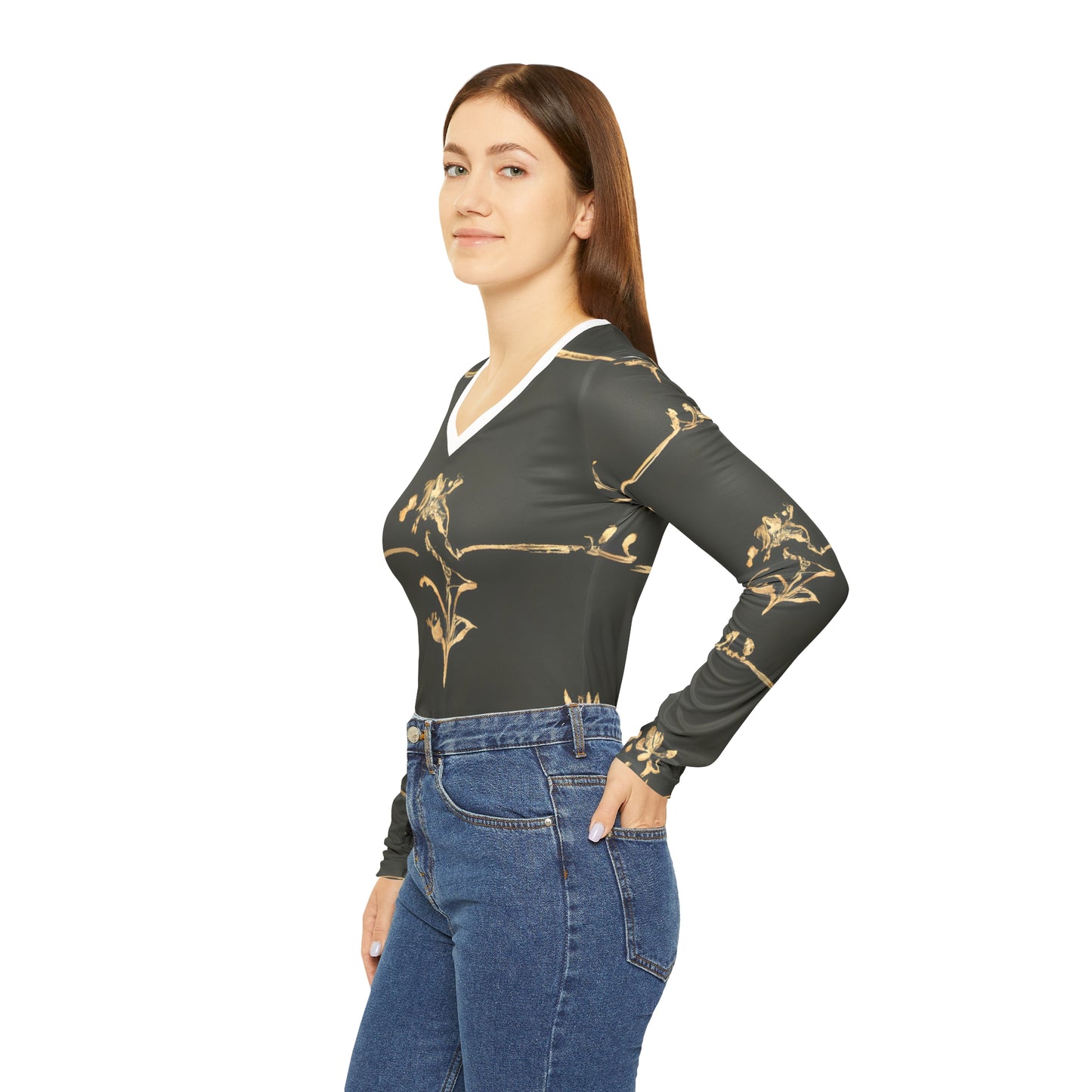 Iristo Shirley - Women's Long-Sleeve V-neck Shirt
