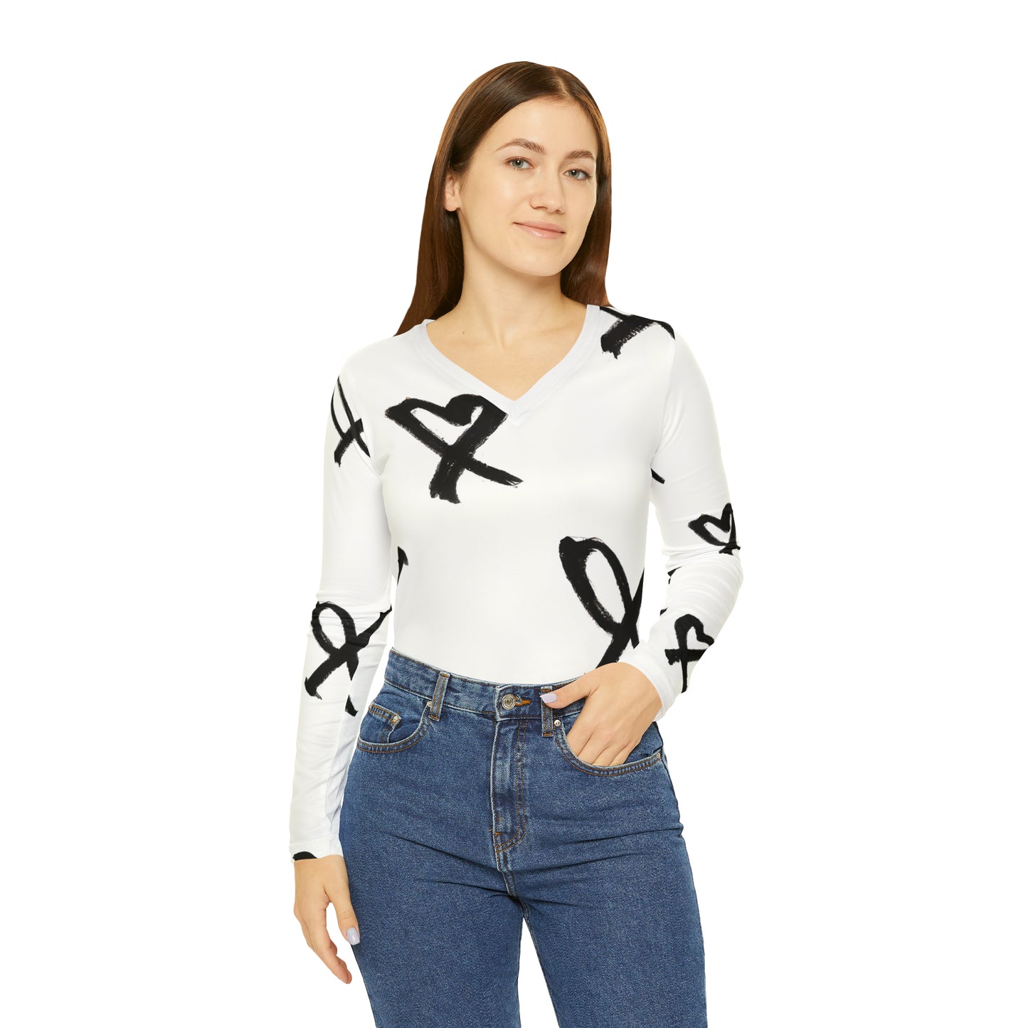 Cion Evelyn - Women's Long-Sleeve V-neck Shirt
