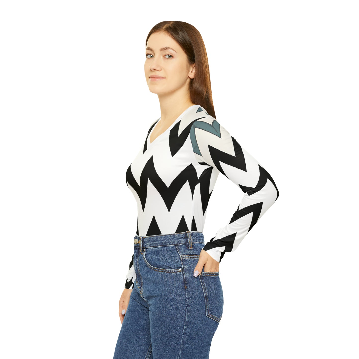 Standa Claudine - Women's Long-Sleeve V-neck Shirt