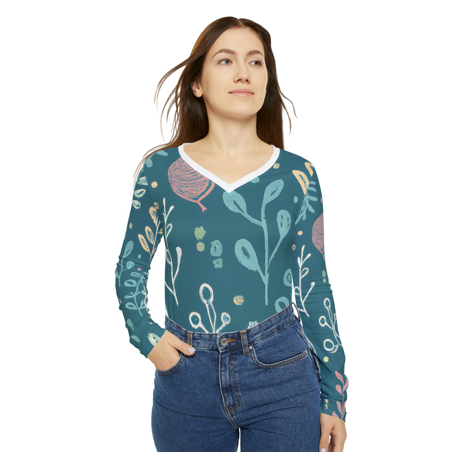 Planda Elsie - Women's Long-Sleeve V-neck Shirt