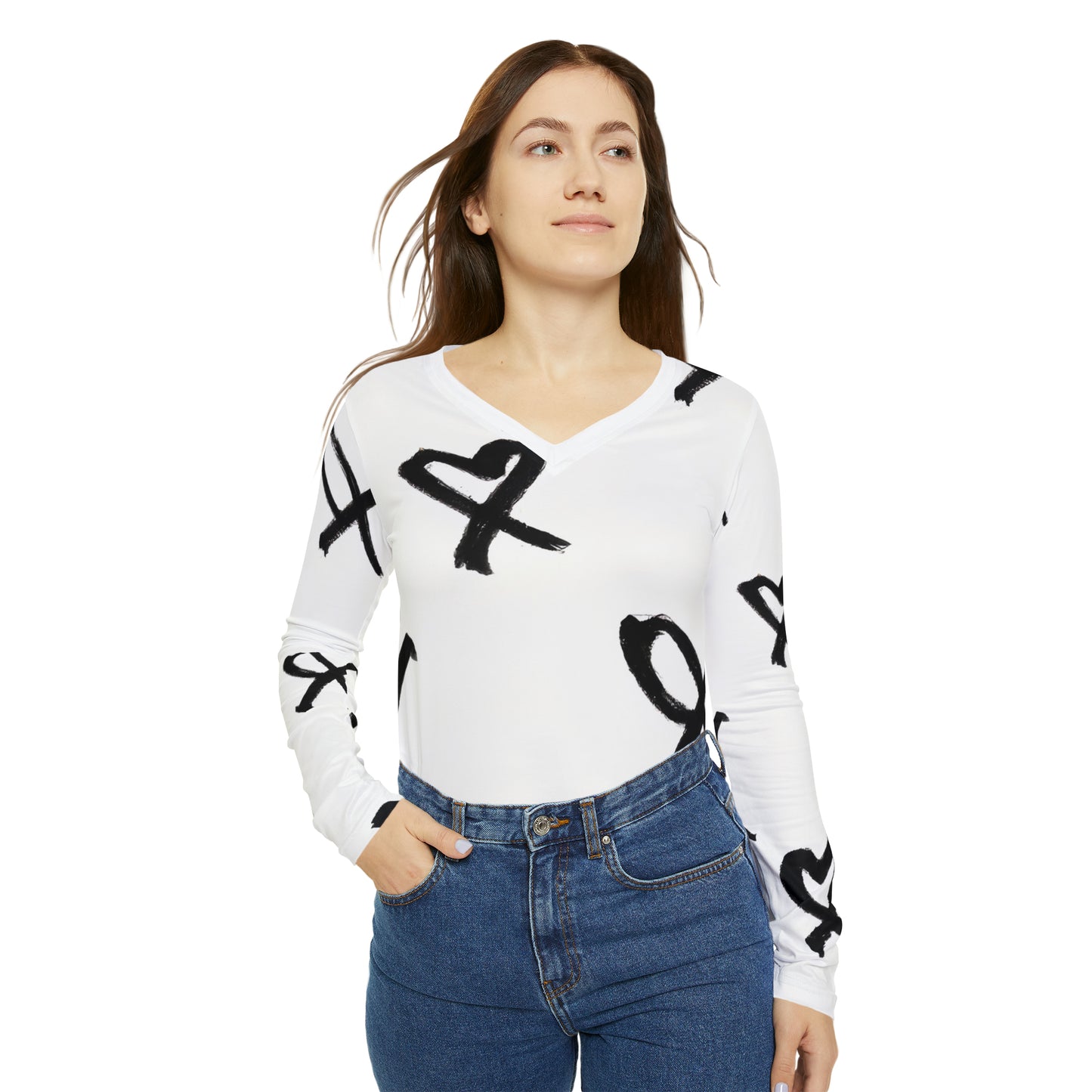 Cion Evelyn - Women's Long-Sleeve V-neck Shirt