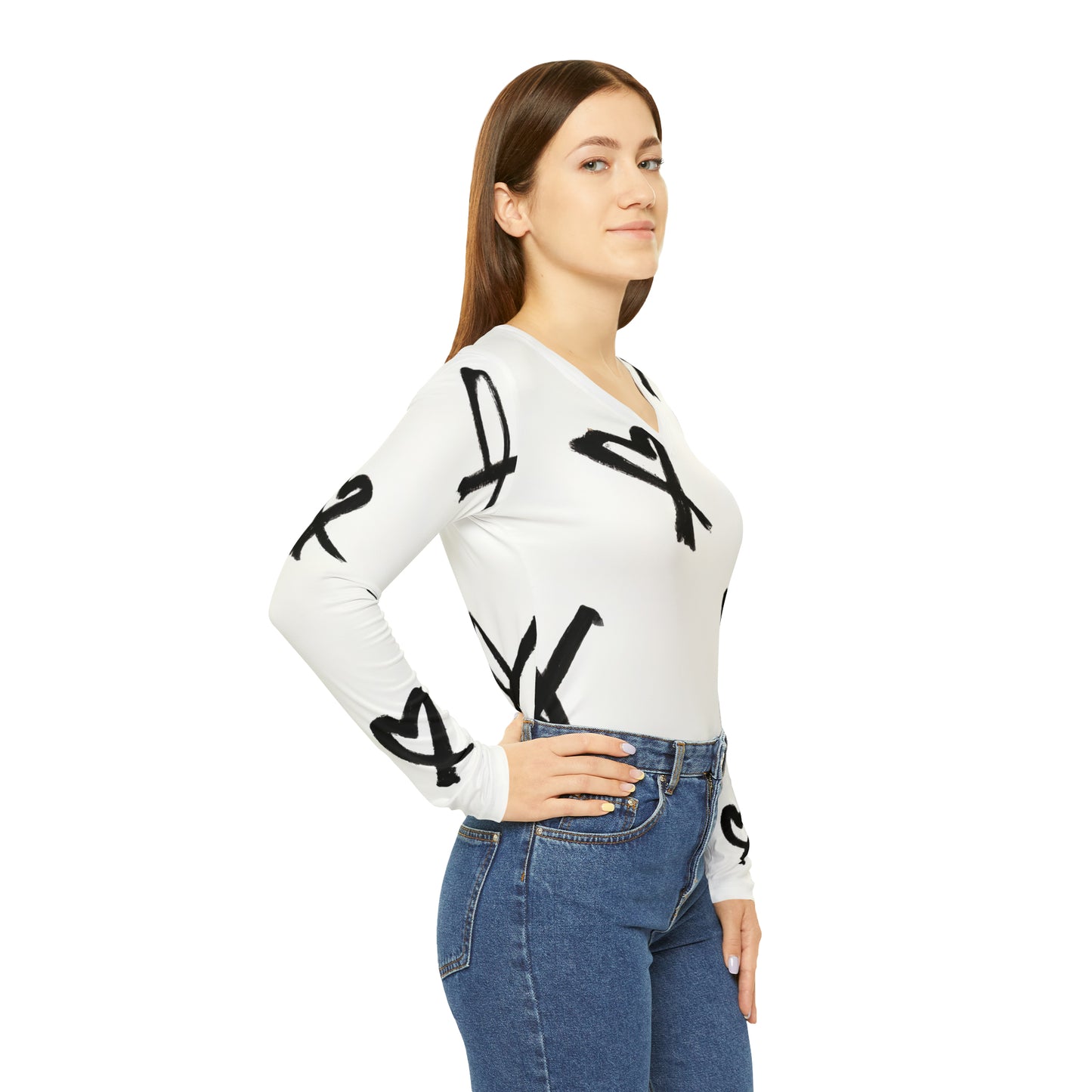 Cion Evelyn - Women's Long-Sleeve V-neck Shirt