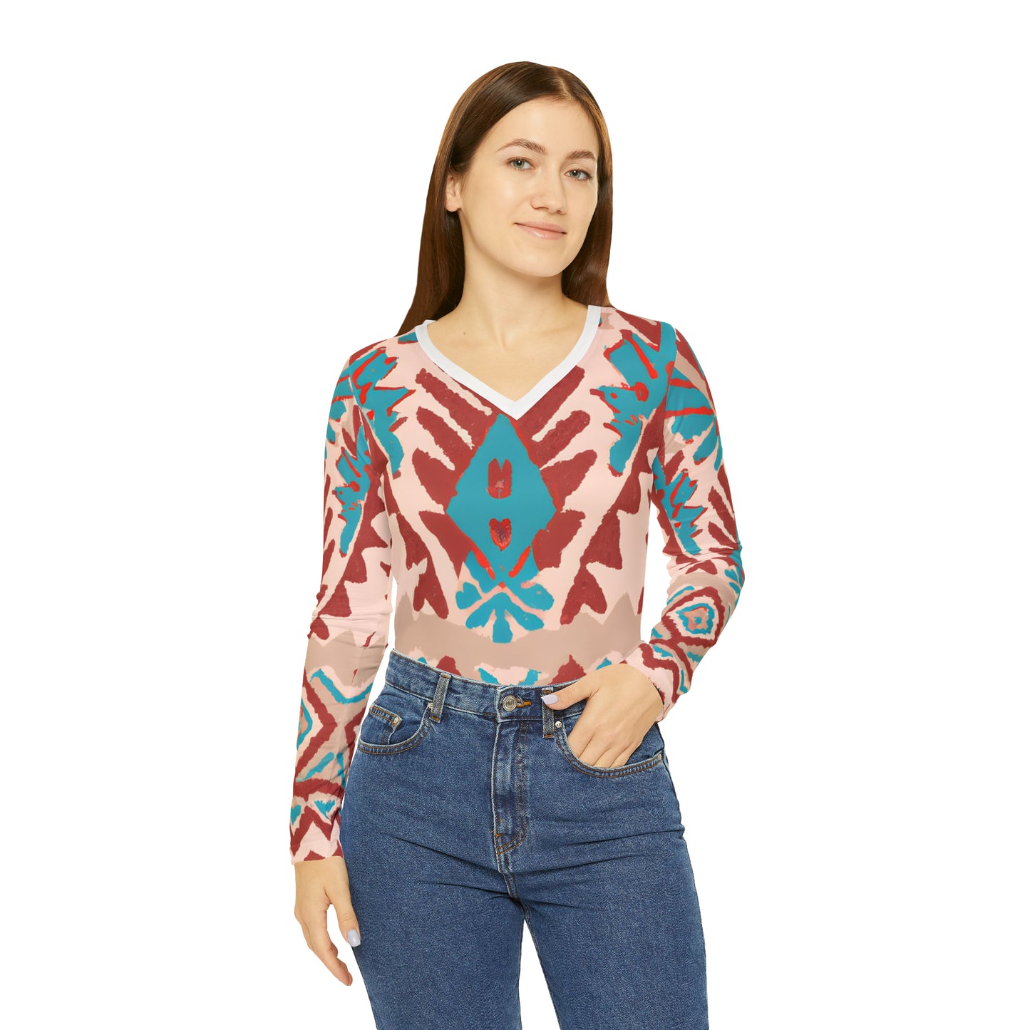 Nativa Donald - Women's Long-Sleeve V-neck Shirt