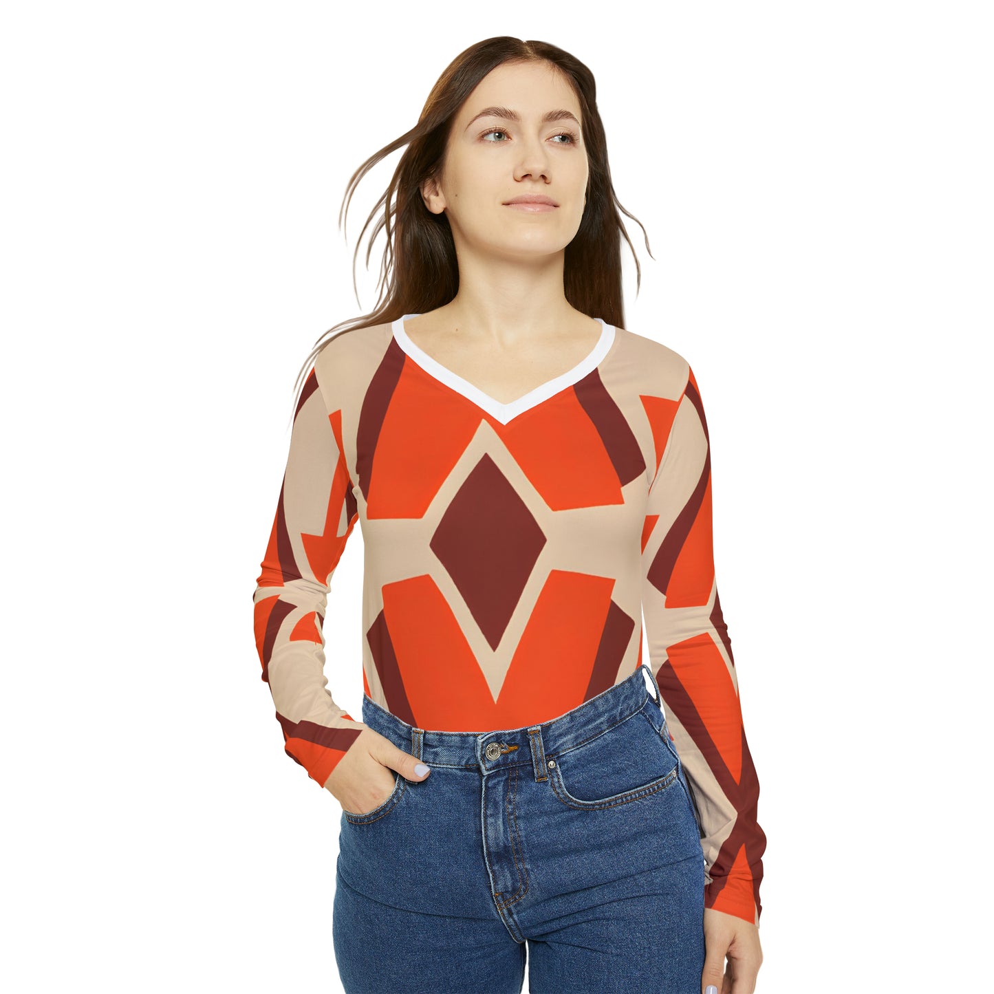 Nativa Rosalie - Women's Long-Sleeve V-neck Shirt