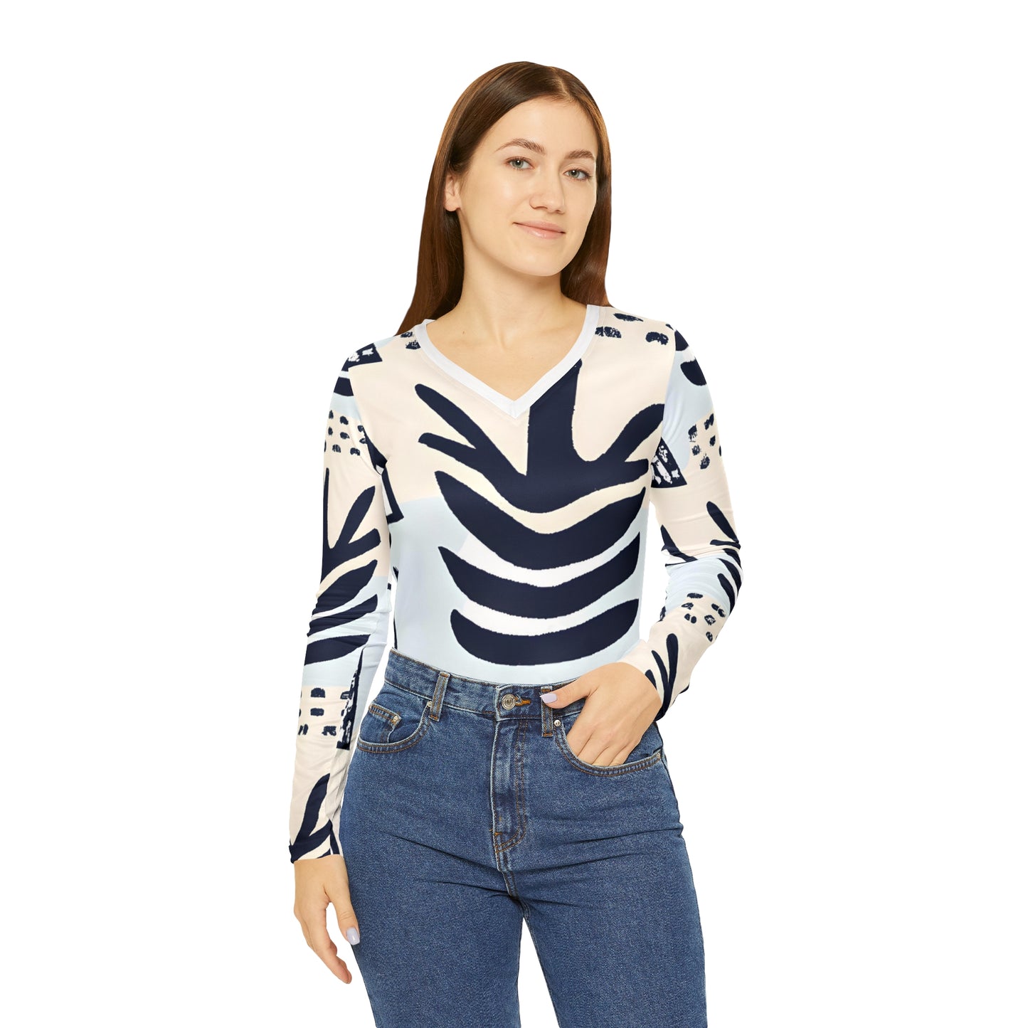 Gestura Millicent - Women's Long-Sleeve V-neck Shirt