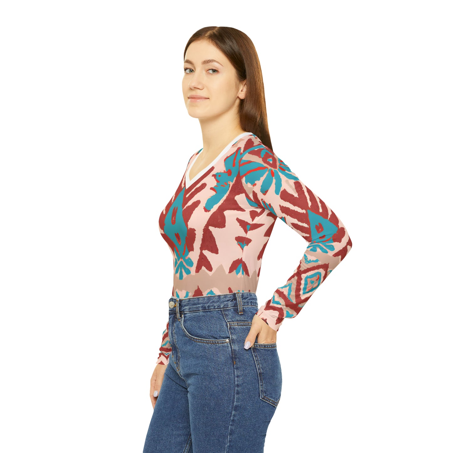 Nativa Donald - Women's Long-Sleeve V-neck Shirt