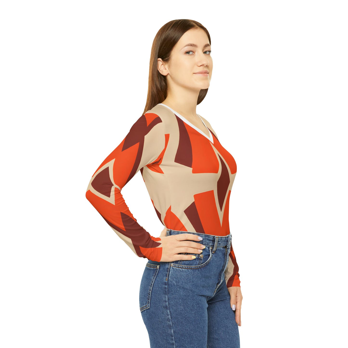 Nativa Rosalie - Women's Long-Sleeve V-neck Shirt