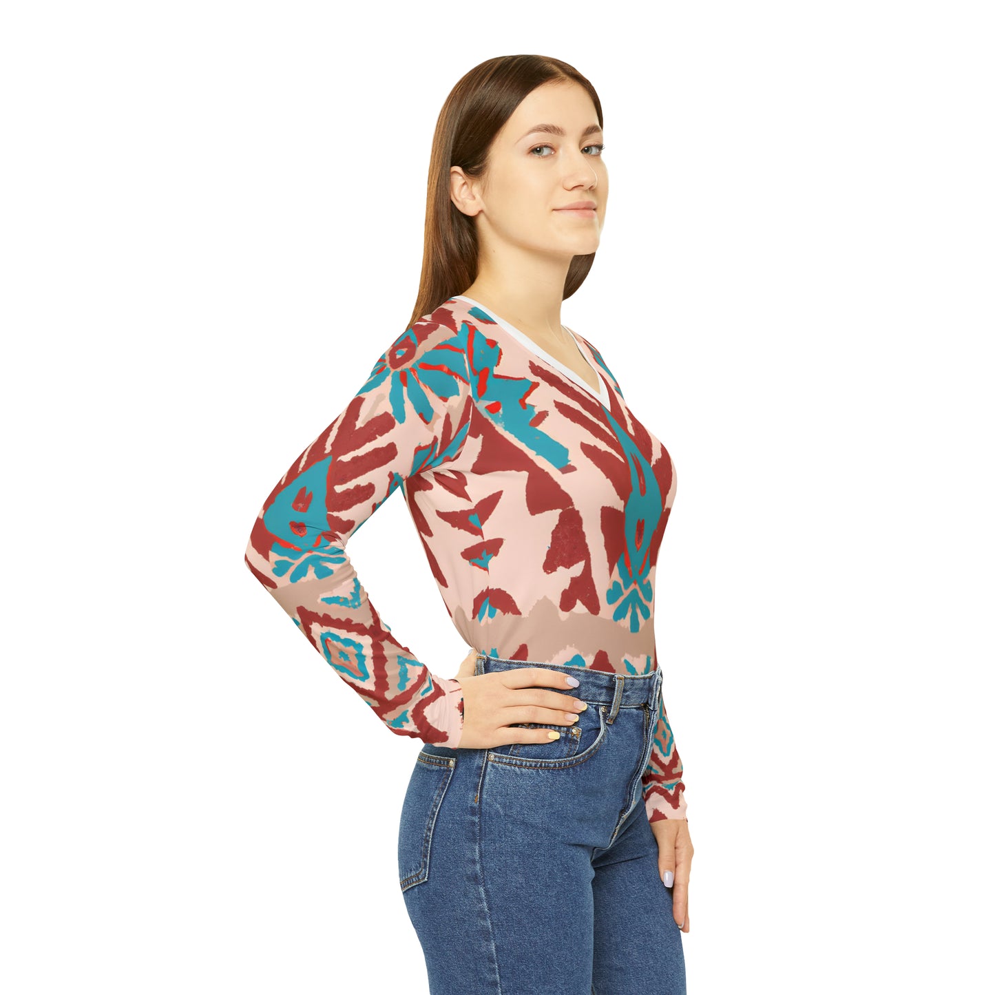 Nativa Donald - Women's Long-Sleeve V-neck Shirt